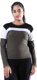 Women's Olive Cotton Blend Sweatshirt By Ww Won Now