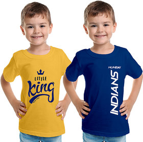 Blue Yellow Cotton T-Shirt For Boys By Ww Won Now
