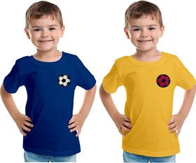 Blue Yellow Cotton T-Shirt For Boys By Ww Won Now