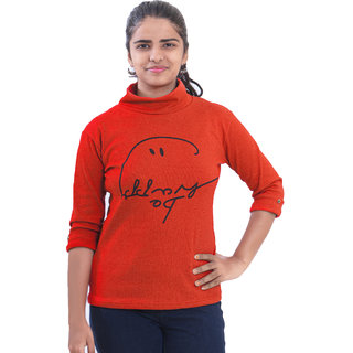                       Women's Red Cotton Blend Sweatshirt By Ww Won Now                                              