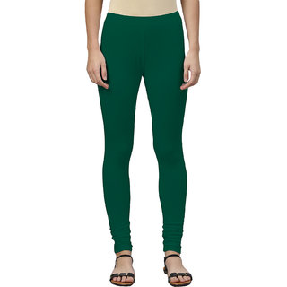 Women's Peacock Green Cotton Blend Leggings By Ww Won Now