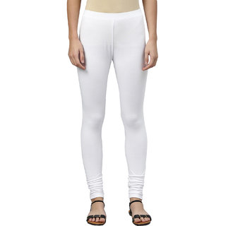 Women's White Cotton Blend Leggings By Ww Won Now