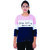 Women's Pink Color Block Round Neck Full Sleeves T-Shirts By Ww Won Now