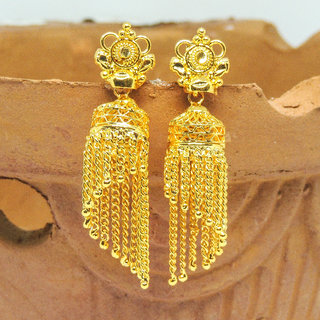 Traditional 1gm gold and micron plated chained jhumki Traditional 1gm gold and micron plated chained jhumki