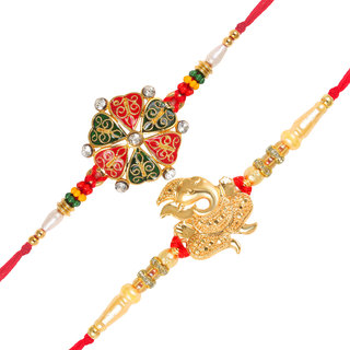 Vighnaharta Lord Ganpati and Heart Rakhi Vighnaharta Lord Ganpati and Heart Rakhi