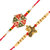 Vighnaharta Heart and Ganesh with Veena  Rakhi