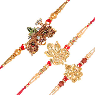                       Vighnaharta Mangalmurti, Dahihandi and  Lord Gajanan  Rakhi Set                                              