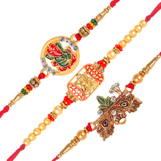 Vighnaharta Pan Ganesh, Siddhivinayak and Dahihandi Rakhi Set Vighnaharta Pan Ganesh, Siddhivinayak and Dahihandi Rakhi Set