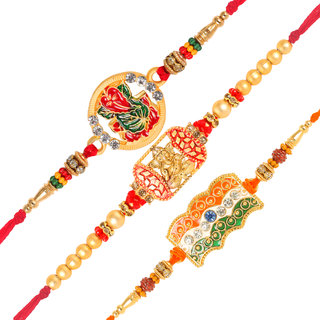 Vighnaharta Pan Ganesh, Siddhivinayak and Tiranga Rakhi Set Vighnaharta Pan Ganesh, Siddhivinayak and Tiranga Rakhi Set