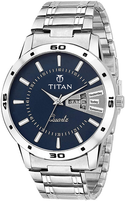 Titan watch 2025 silver chain