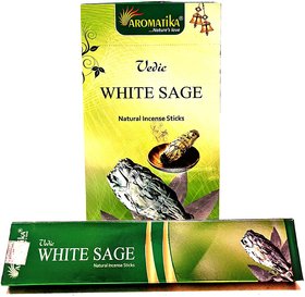 Aromatika Vedic White Sage Natural Masala Incense Stick Pack of 180 G