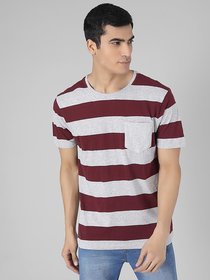 Kotty Men's Striped Round Neck T-shirts