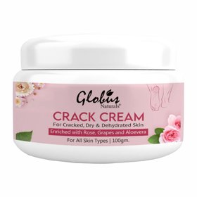 Globus Naturals Crack Cream For Dry Cracked Heels  Feet  Enriched With Aloevera Grapes  RoseAlmonds Lavender100g