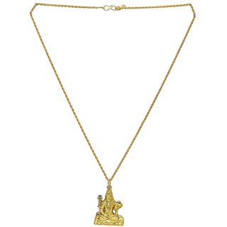                       Jaipur Gemstone-gold shivji pendant shivji religious hindu god gold plated pendant for girls and boys                                              