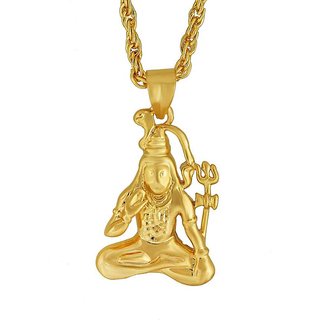                       Jaipur Gemstone-gold plated brass lord shiva mahadev bholenath fashion pendant cubic zirconia brass pendant                                              
