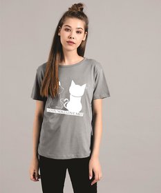 Kotty Women's Grey Round Neck T-Shirts