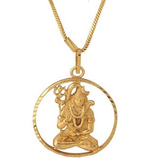                       Ceylonmine-gold plated shiva pendant religious hindu god ffor men and women gold plated brass pendant                                              