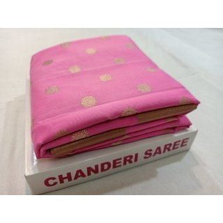                       Chanderi pure handwoven masraise silk saree.                                              