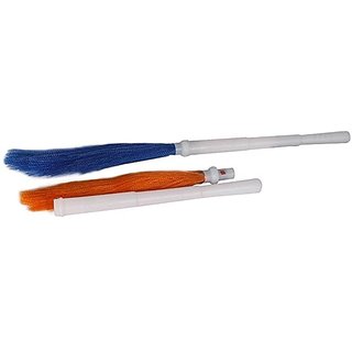 Detachable Plastic Broom (Large, Multicolour) -2 Pieces