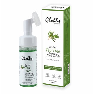                       Globus Naturals Tea Tree Foaming Face wash With Face Massage Brush                                              