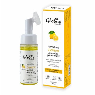 Globus Naturals Refreshing Lemon Face Wash with Face Massage Brush Globus Naturals Refreshing Lemon Face Wash with Face Massage Brush
