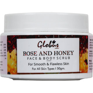                       Globus Naturals Honey  Rose Face  Body Scrub                                              