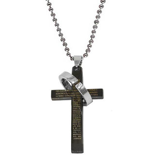                       M Men Style Jesus Christ Cross Pendant Locket for Boys and Girls  Brass Black  Stainless Steel God Pendant                                              