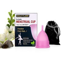 GOLD FLAME Menstrual Cups For WomenLeakage Proof  Infection Free  Made With Medical Grade Silicone
