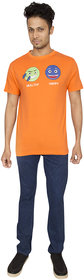 Red Line Orange Crew Neck T-Shirt