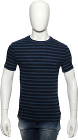 Red Line Navy Blue Stripes Crew Neck T-Shirt