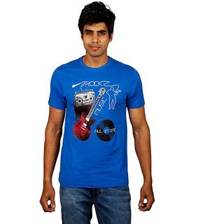                       Red Line Classy Blue Crew Necks T-Shirt                                              
