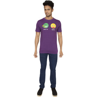 Red Line Imperial Purple Printed Round Neck T-Shirt