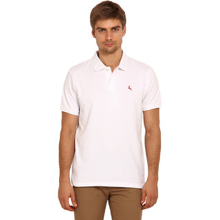                       Red Line Men's White Solid Polo Collar T-Shirt                                              