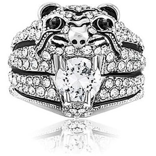                       Jaipur Gemstone-Majestic Tiger Face Roaring Ring for Mens and Boys Alloy Brass Plated Ring                                              