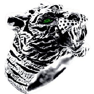                       Ceylonmine-Creative Natural Jewelry Tiger Head Ring Men and women Personality Brass Plated Ring                                              