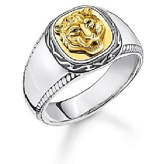                       Ceylonmine-Brass silver plated tiger face Fashion finger ring Men and women                                              
