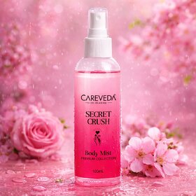 CareVeda Secret Crush Body Mist 100ml | Long Lasting Fruity | Refreshing Perfume Spray for Women