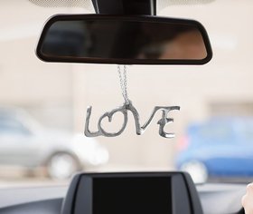 Gola International Brass Made car Mirror Hanging Royal Looking Love Lucky car Interior Accessories (Car Mirror Hanging L