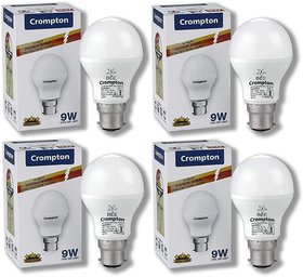 Crompton Base B22 9-Watt LED Bulb (Pack of 4, Cool Day Light)