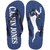 CalvinJones Men Casual Navy White Slippers / Flip Flops