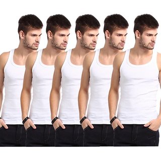 PACK OF (4) WHITE TO WHITE VEST FOR MEN GENTLE LOOK AND ULTRA FIT AND LOOK