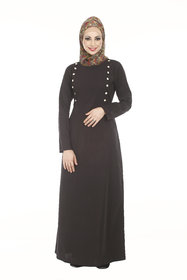 La Kasha Women Poly Knit Button Highlight Abaya