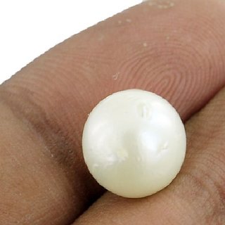                       Ceylonmine-5.5 ratti GEMS Natural and Certified White Pearl Moti Astrological Gemstone for Men and Women                                              
