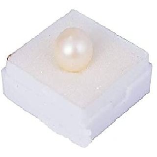                      Jaipur Gemstone-Pearl Stone 100% Original with Lab Certified Card for man and woman 5.5 ratti                                              