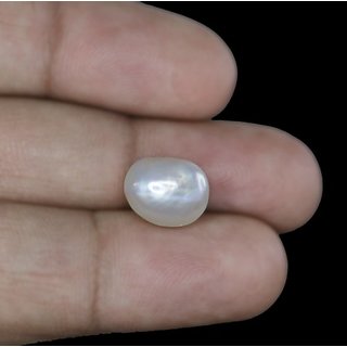                       Jaipur Gemstone-5.5 ratti Pearl Stone Original moti/Stone Original Certified Pearl Stone for unisex                                              