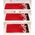 Sun Multiple Fridge Top Cover with 2 Handle Cover  3 Fridge Mats (Box Design) (Red)
