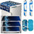 Sun Multiple Fridge Top Cover with 2 Handle Cover  3 Fridge Mats (Box Design) (Blue)