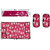 Sun Multiple Fridge Top Cover with 2 Handle Cover  3 Fridge Mats (Pink Flowers)