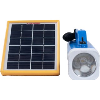                       SUI Rechargeable Solar LED Torch with Robust Holder, 24Wh Inbuilt Battery, 3W Solar Panel and Hybrid Charging                                              
