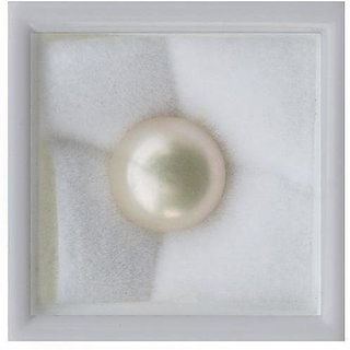                       Jaipur Gemstone-6.50 ratti Moti Stone Pearl Gemstone Original Certified for Men and Women                                              